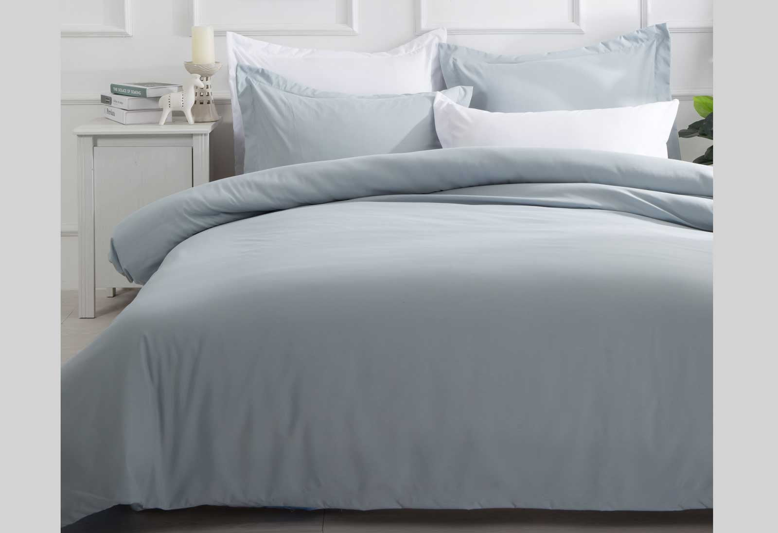 Luxton Single Size Blue Fog Quilt Cover Set (2PCS)