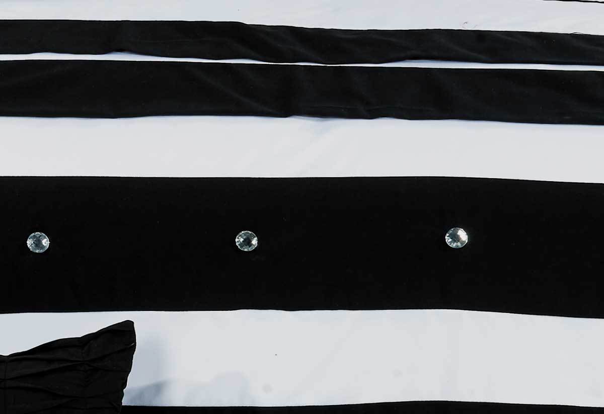 Luxton Queen Size Black White Striped Quilt Cover Set(3PCS)