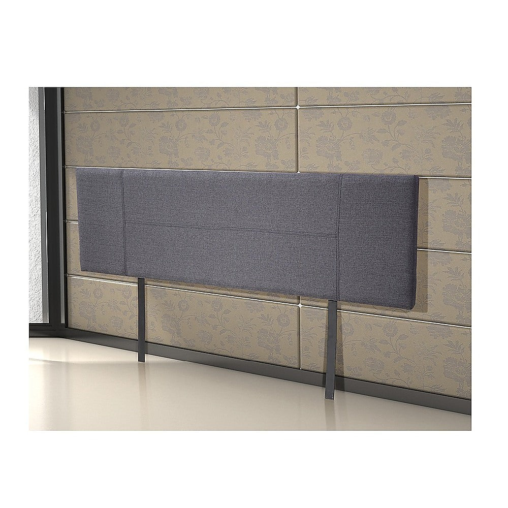 Linen Fabric King Bed Headboard Bedhead - Grey