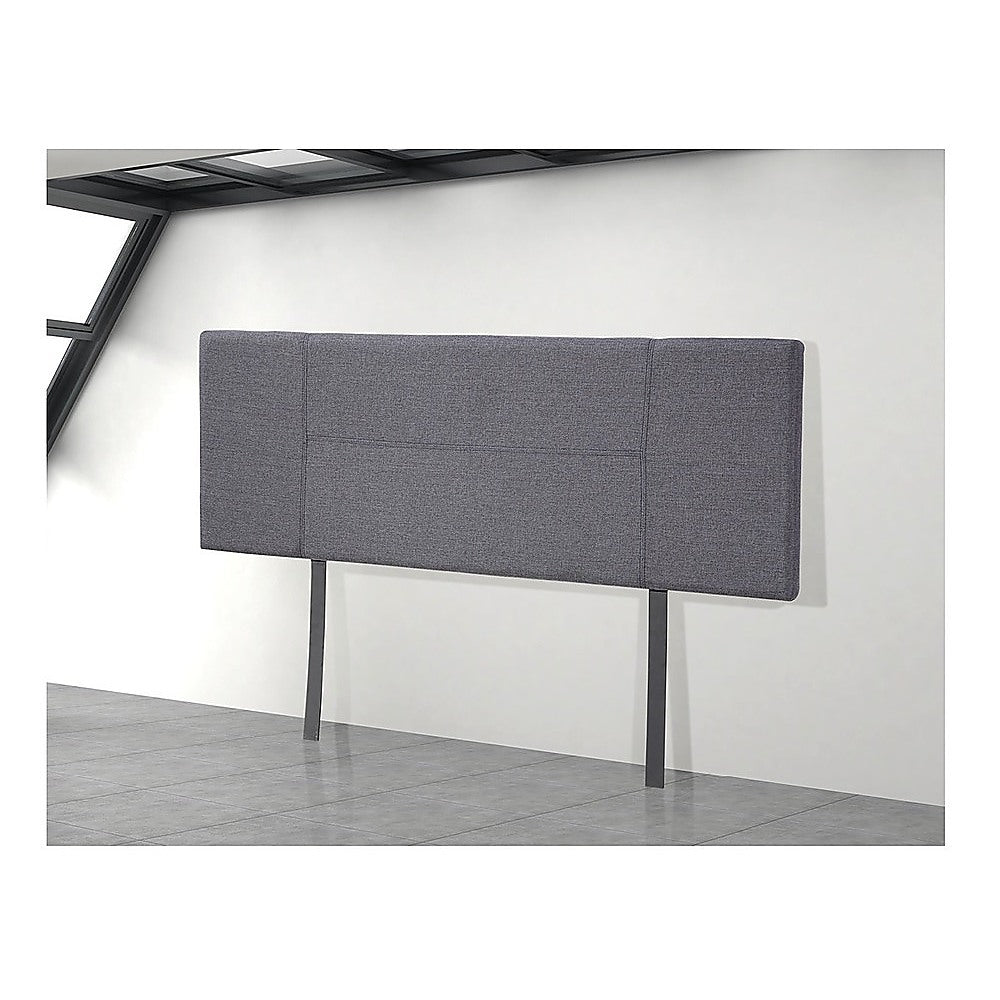 Linen Fabric Queen Bed Headboard Bedhead - Grey