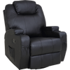 Black Massage Sofa Chair Recliner 360 Degree Swivel PU Leather Lounge 8 Point Heated