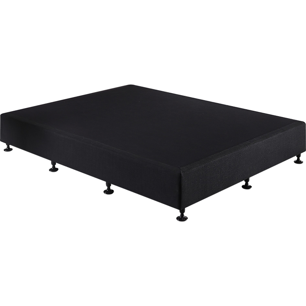 Palermo Queen Ensemble Bed Base Midnight Black Linen Fabric