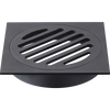 Square Black Floor Grate Drain 110 mm Full Brass Construction