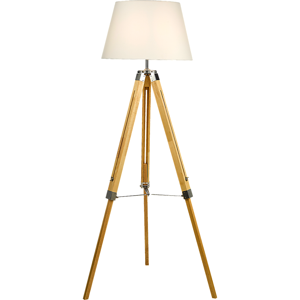 Modern Floor Lamp Wood Tripod Home Bedroom Reading Light 145cm