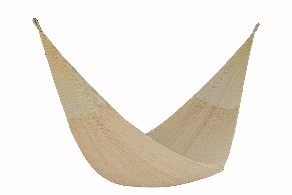 Mayan Legacy Queen Size Cotton Mexican Hammock in Cream Colour