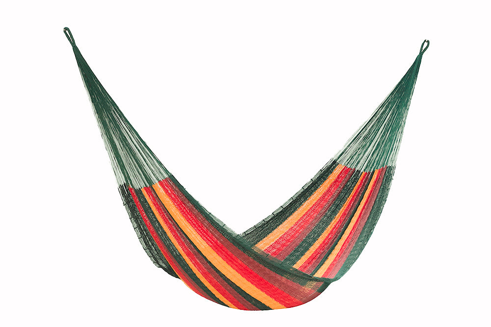 Mayan Legacy Queen Size Cotton Mexican Hammock in Imperial Colour