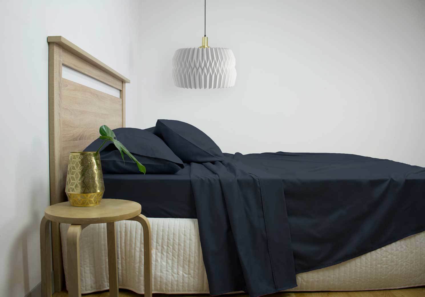 Ardor King Size 2500TC Cotton Rich Sheet Set (Navy Color)