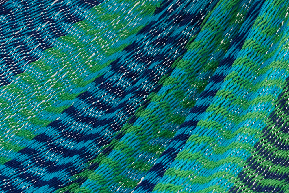 Mayan Legacy King Size Outdoor Cotton Mexican Hammock in Caribe Colour