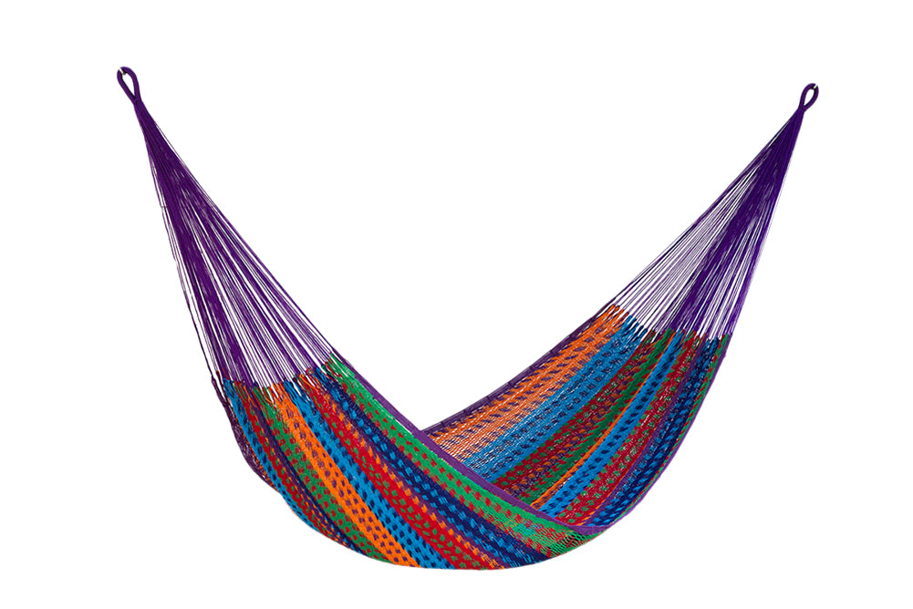 Mayan Legacy King Size Outdoor Cotton Mexican Hammock in Colorina Colour