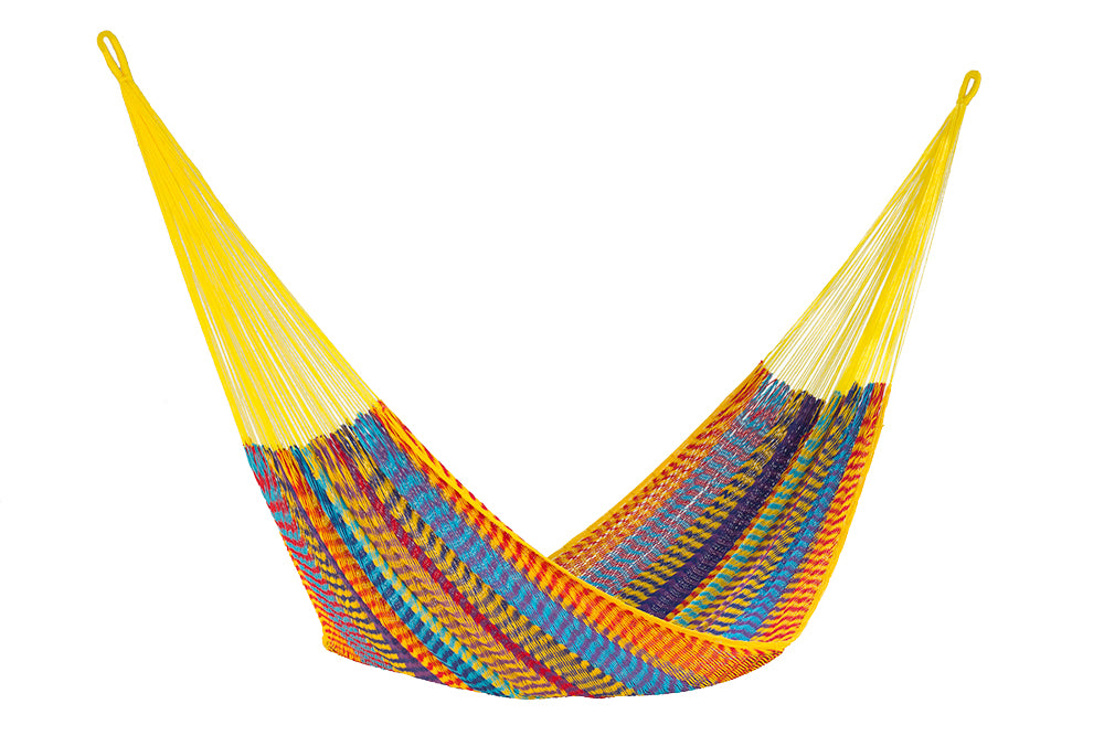 Mayan Legacy King Size Outdoor Cotton Mexican Hammock in Confeti Colour