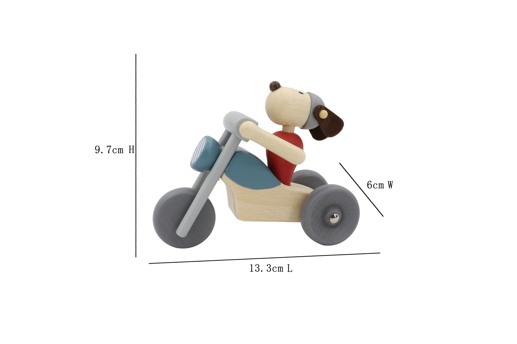 RETRO MD MOTORCYCLE WITH CUTE DOG RIDER BLUE BIKE