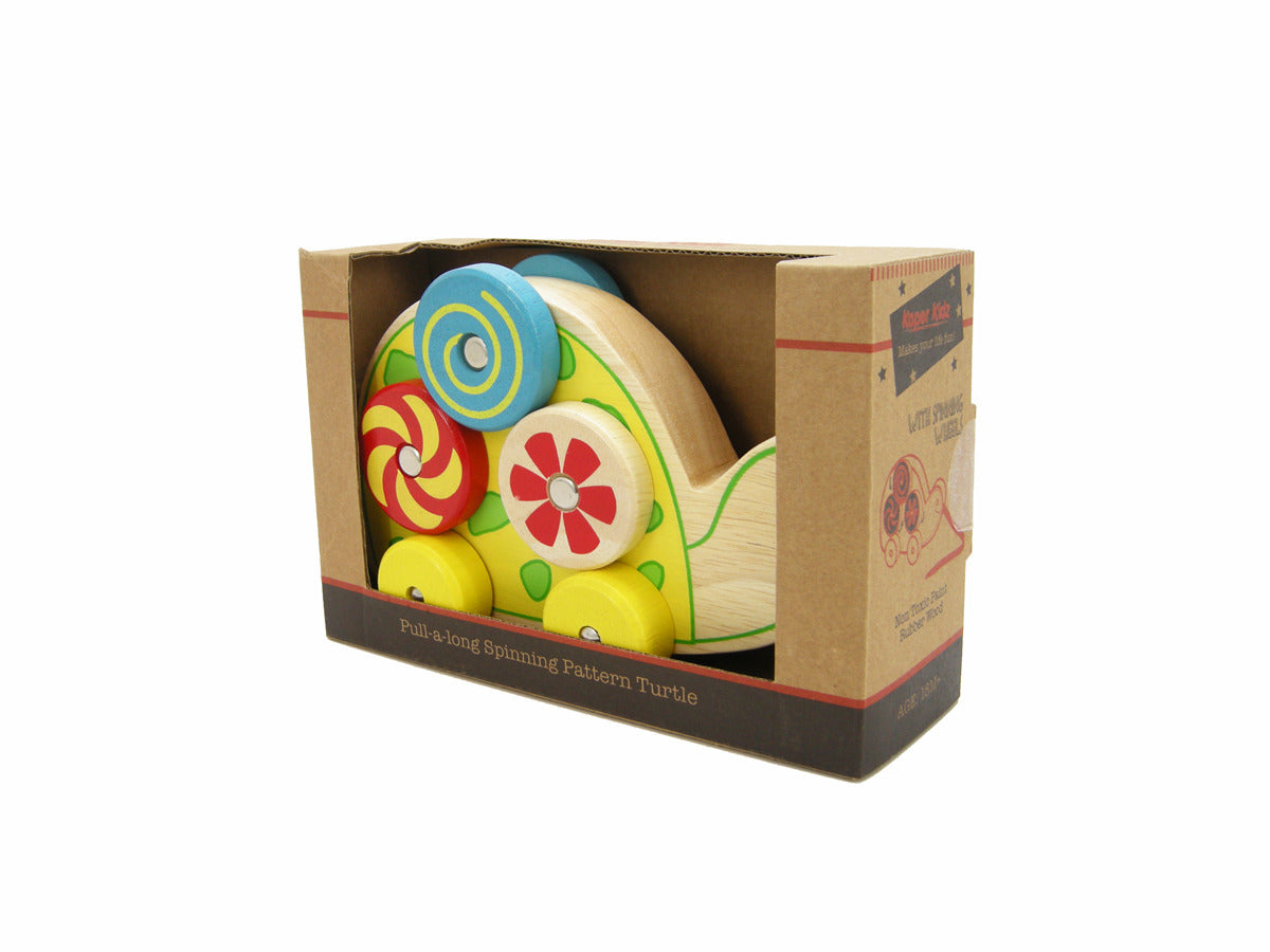 PULL ALONG SPINNING PATTERN TURTLE