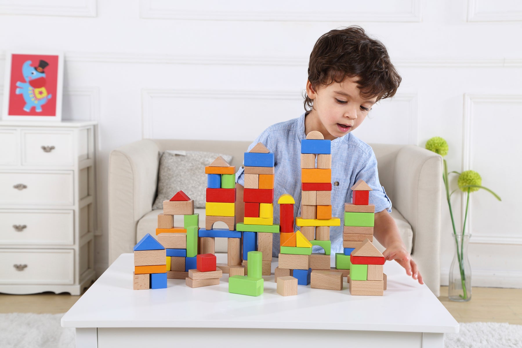 100PCS WOODEN BUILDING BLOCK